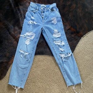 Distressed Mom Jeans